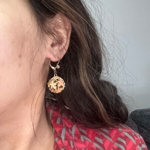 3 Vintage Elegant Gold Floral Earrings